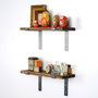 Hanah Home Lam003 Estantería Decorativa de Pared de Madera y Metal (2 Piezas)